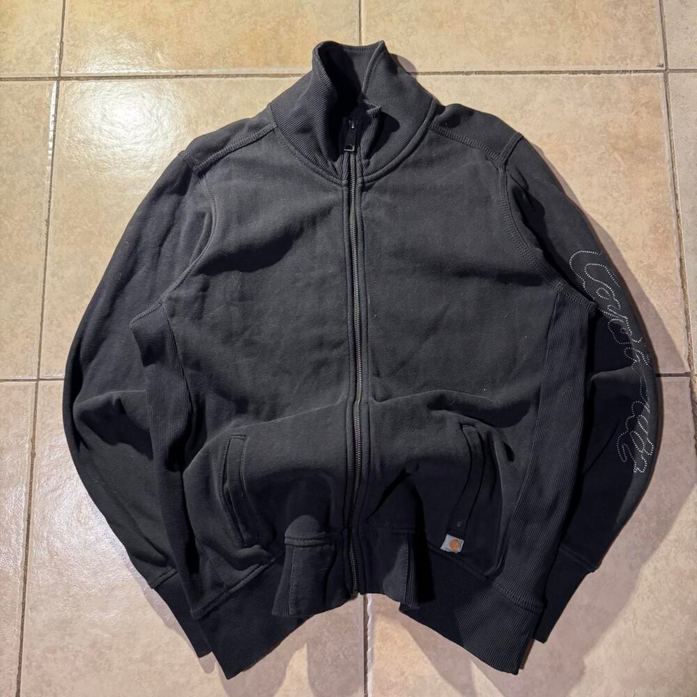 Y2k carhartt black zip up sweater Size L in Mens